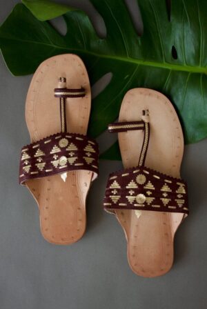 Metallic Weaved Chappals