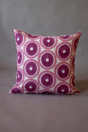 Pink Printed Suzani Cushion Cover