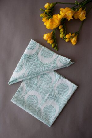 Turquoise Moon Stripes Napkins