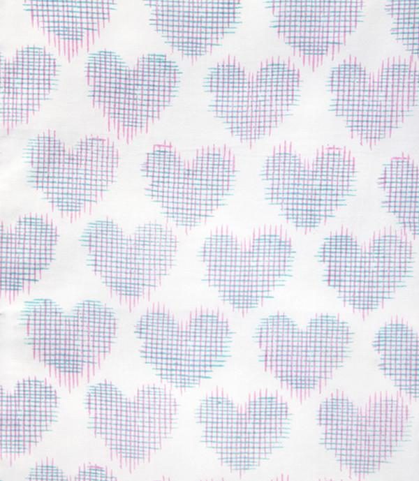 Pink Printed Ikat Heart Baby Sheet