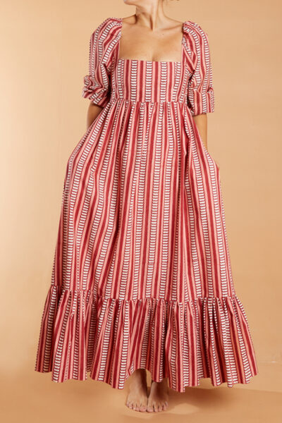 Red Chevron Stripe Sharon Dress